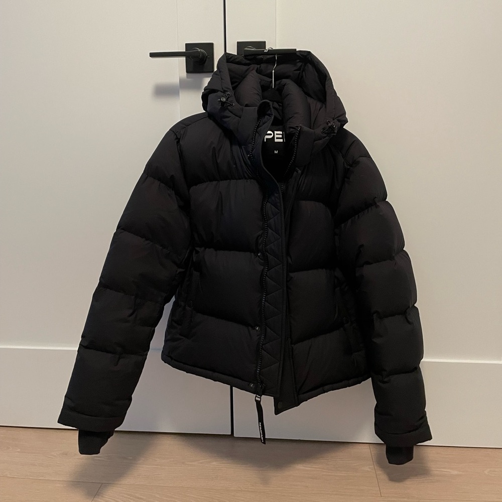 Aritzia Black Puffer Jacket with Hood